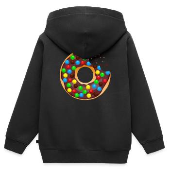 Donut Crunch essen Metzgergebäck 12 34 Q - Kinder Premium Organic Zip Hoodie - Schwarz - Hinten - AI Model Kid Male (0cm)