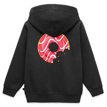 Donut Crunch Eat Metzgergebäck 1234 Q - Kinder Premium Organic Zip Hoodie - Schwarz - Hinten - AI Model Kid Male (0cm)