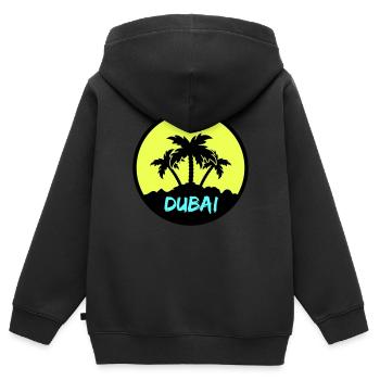 Dubaï - Sweat Premium à capuche zippé enfant bio - noir - Dos - AI Model Kid Male (0cm)