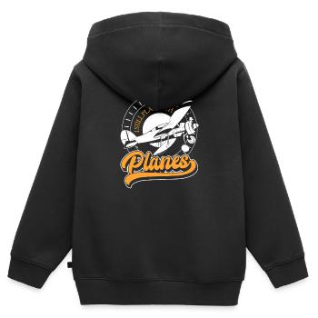 Modellflug Hobby Hobbypilot Testpilot - Kinder Premium Organic Zip Hoodie - Schwarz - Hinten - AI Model Kid Male (0cm)