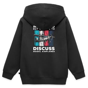 Modellbauer Modellfliegen Hobbypilot Flieger - Kinder Premium Organic Zip Hoodie - Schwarz - Hinten - AI Model Kid Male (0cm)