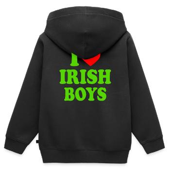 I love irish boys - Kinder Premium Organic Zip Hoodie - Schwarz - Hinten - AI Model Kid Male (0cm)