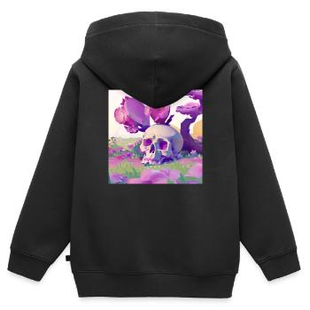 Skull in Paradise - Kinder Premium Organic Zip Hoodie - Schwarz - Hinten - AI Model Kid Male (0cm)
