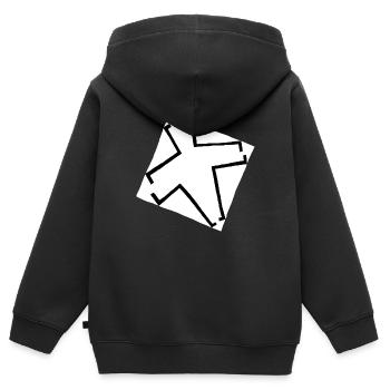 Bannière de la Fraternité - Sweat Premium à capuche zippé enfant bio - noir - Dos - AI Model Kid Male (0cm)