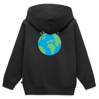 Earth Day - Kinder Premium Organic Zip Hoodie - Schwarz - Hinten - AI Model Kid Male (0cm)