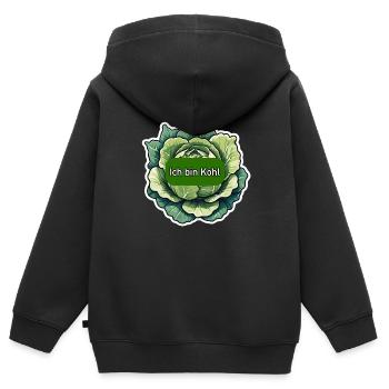 Kohlkopf - Ich bin Kohl - Kinder Premium Organic Zip Hoodie - Schwarz - Hinten - AI Model Kid Male (0cm)