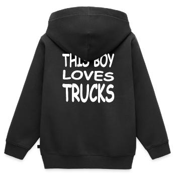 Truck - Kinder Premium Organic Zip Hoodie - Schwarz - Hinten - AI Model Kid Male (0cm)