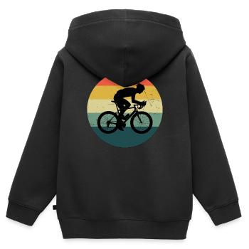 Rennradfahrer Roadbike Rennradfahren Rennrad - Kinder Premium Organic Zip Hoodie - Schwarz - Hinten - AI Model Kid Male (0cm)