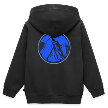 berge berge gebirge - Kinder Premium Organic Zip Hoodie - Schwarz - Hinten - AI Model Kid Male (0cm)