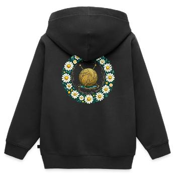 Ball of Yarn - Kids Premium Organic Zip-up Hoodie - black - Back - AI Model Kid Male (0cm)