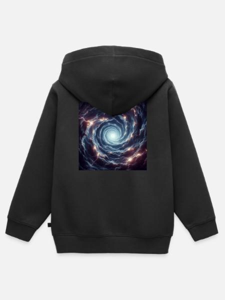 Wirbel - Kinder Premium Organic Zip Hoodie - Schwarz