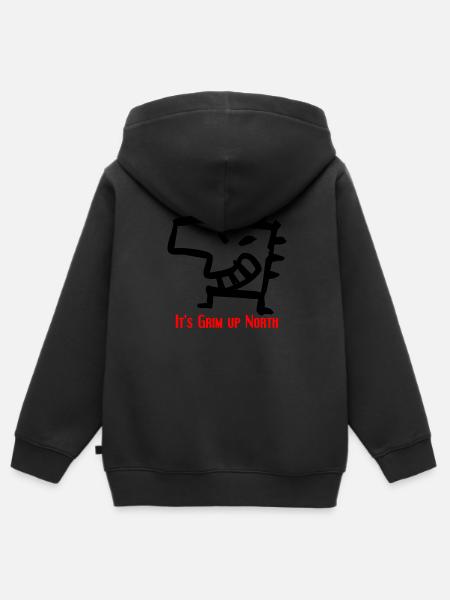 Grim klein - Kinder Premium Organic Zip Hoodie - Schwarz