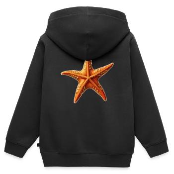 Étoile de mer - Sweat Premium à capuche zippé enfant bio - noir - Dos - AI Model Kid Male (0cm)