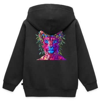 Polygon Mith - Kinder Premium Organic Zip Hoodie - Schwarz - Hinten - AI Model Kid Male (0cm)