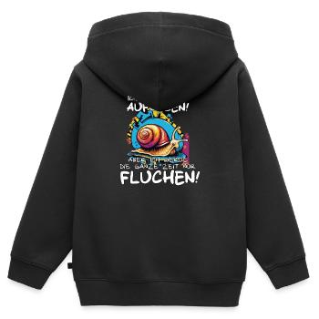 Motivationsspruch Ich werde nicht aufgeben - Kinder Premium Organic Zip Hoodie - Schwarz - Hinten - AI Model Kid Male (0cm)
