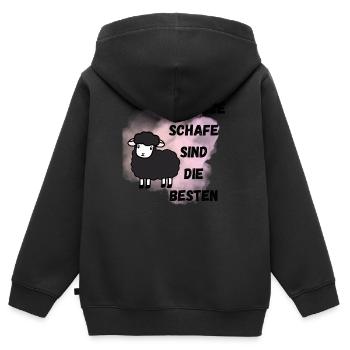 Schwarze Schafe sind die besten - Kinder Premium Organic Zip Hoodie - Schwarz - Hinten - AI Model Kid Male (0cm)