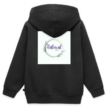 Natural Life Regenbogenschmetterling erstellt - Kinder Premium Organic Zip Hoodie - Schwarz - Hinten - AI Model Kid Male (0cm)