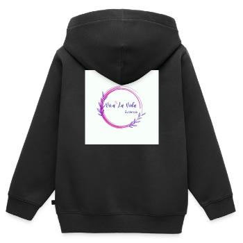 Vivalavida evidencia Regenbogen Schmetterling créa - Kinder Premium Organic Zip Hoodie - Schwarz - Hinten - AI Model Kid Male (0cm)