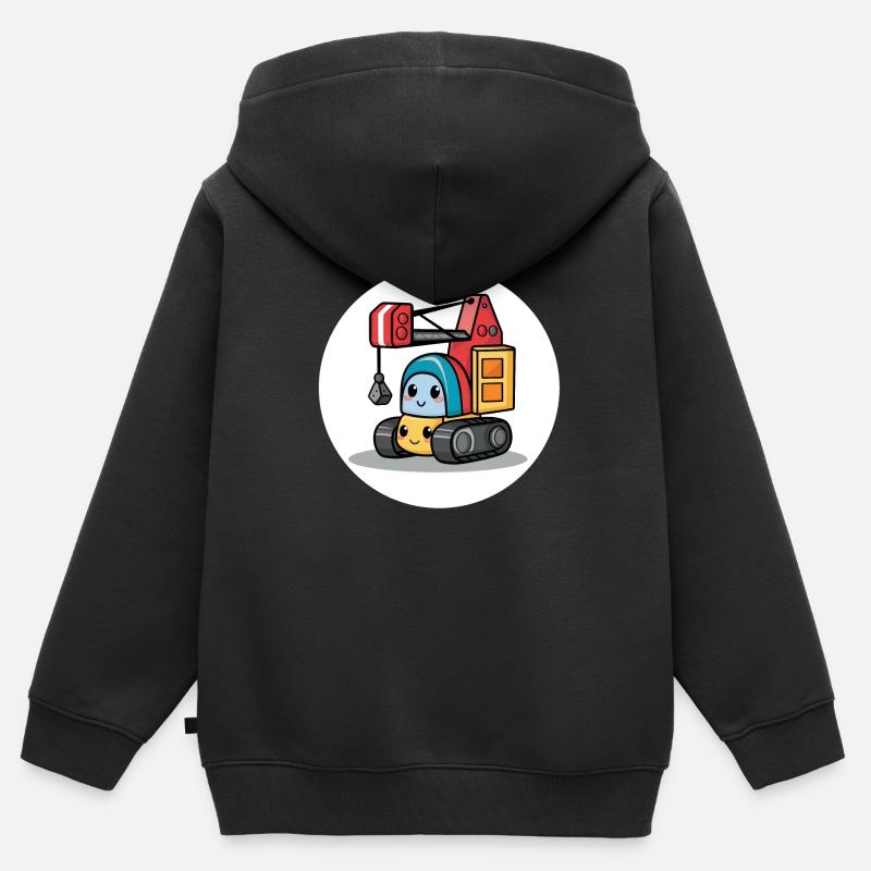 grue de chantierpour enfant - Sweat Premium à capuche zippé enfant bio - noir