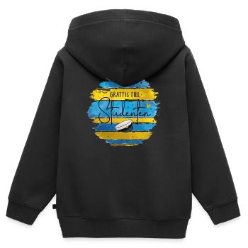 Abschlussfeier 2024 Abiturfeier - Kinder Premium Organic Zip Hoodie - Schwarz - Hinten - AI Model Kid Male (0cm)