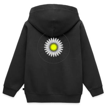 Gänseblümchen - Dunkel - Kinder Premium Organic Zip Hoodie - Schwarz - Hinten - AI Model Kid Male (0cm)