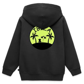 insel palmen ibiza - Kinder Premium Organic Zip Hoodie - Schwarz - Hinten - AI Model Kid Male (0cm)