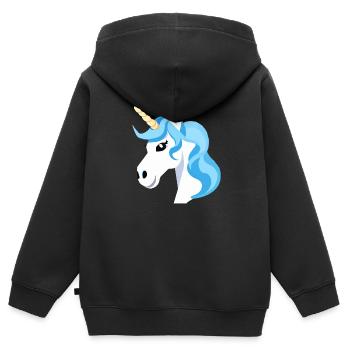 Regenbogen Einhorn Unicorn Rainbow Pferd LGBTQ 1 - Kinder Premium Organic Zip Hoodie - Schwarz - Hinten - AI Model Kid Male (0cm)