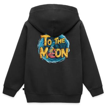 Vers la Lune - Sweat Premium à capuche zippé enfant bio - noir - Dos - AI Model Kid Male (0cm)
