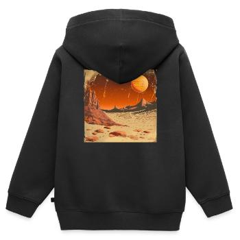 Mars - Kinder Premium Organic Zip Hoodie - Schwarz - Hinten - AI Model Kid Male (0cm)