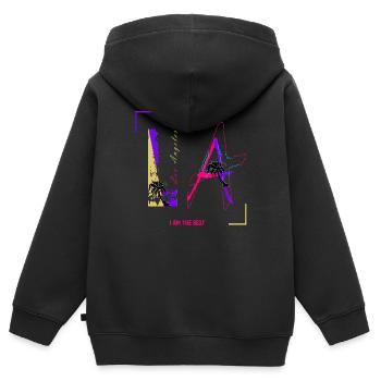 Los Angeles - LA - Je suis le meilleur t-shirt - Sweat Premium à capuche zippé enfant bio - noir - Dos - AI Model Kid Male (0cm)