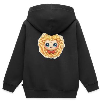 FILLE SPAGHETTI - Sweat Premium à capuche zippé enfant bio - noir - Dos - AI Model Kid Male (0cm)