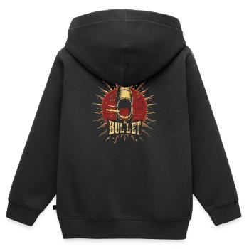 Serrer les dents - Sweat Premium à capuche zippé enfant bio - noir - Dos - AI Model Kid Male (0cm)