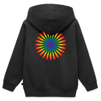 Fleur de fierté - Sweat Premium à capuche zippé enfant bio - noir - Dos - AI Model Kid Male (0cm)