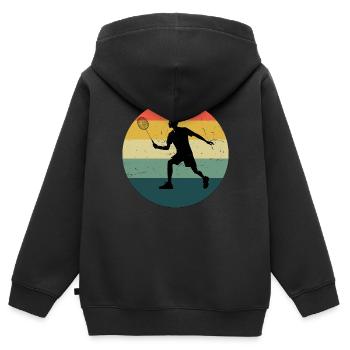 Badminton Men Women Badminton Players Squash - Kids Premium Organic Zip-up Hoodie - black - Back - AI Model Kid Male (0cm)