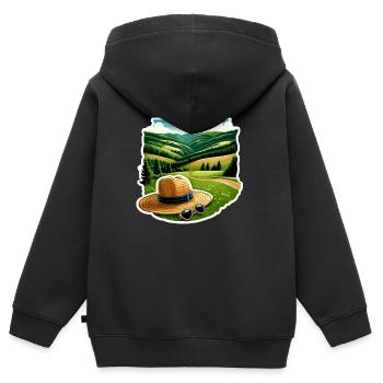Région du Sauerland - Sweat Premium à capuche zippé enfant bio - noir - Dos - AI Model Kid Male (0cm)