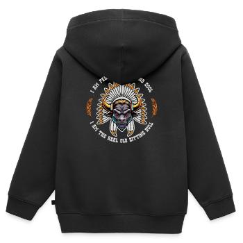 Indianer Häuptling Native American Sitting Bull - Kinder Premium Organic Zip Hoodie - Schwarz - Hinten - AI Model Kid Male (0cm)