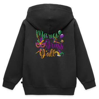 Parade Party Bunt Perlen - Kinder Premium Organic Zip Hoodie - Schwarz - Hinten - AI Model Kid Male (0cm)