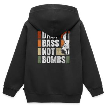 Musiker Musikschule Musikverein - Kinder Premium Organic Zip Hoodie - Schwarz - Hinten - AI Model Kid Male (0cm)