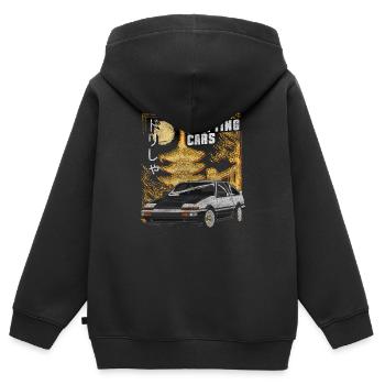 Auto Motorsport Turbo Flitzer - Kinder Premium Organic Zip Hoodie - Schwarz - Hinten - AI Model Kid Male (0cm)