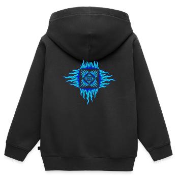 Infinite Ice Flames - Kids Premium Organic Zip-up Hoodie - black - Back - AI Model Kid Male (0cm)
