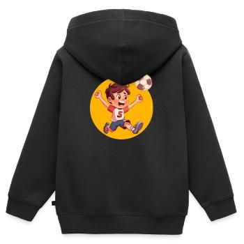 Footballer 5th Years, Birthday Motif - Kids Premium Organic Zip-up Hoodie - black - Back - AI Model Kid Male (0cm)