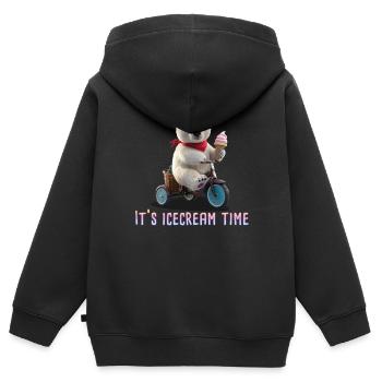 Eisbär i like ice in the sunshine 02 - Kinder Premium Organic Zip Hoodie - Schwarz - Hinten - AI Model Kid Male (0cm)
