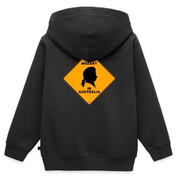 Mozart - Kinder Premium Organic Zip Hoodie - Schwarz - Hinten - AI Model Kid Male (0cm)