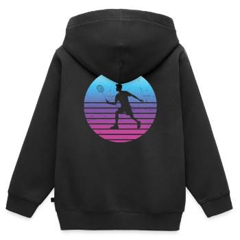 Badminton Squash Women Men Badminton Badmintons - Kids Premium Organic Zip-up Hoodie - black - Back - AI Model Kid Male (0cm)