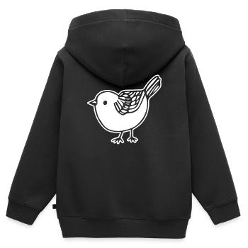 Vogel - Kinder Premium Organic Zip Hoodie - Schwarz - Hinten - AI Model Kid Male (0cm)