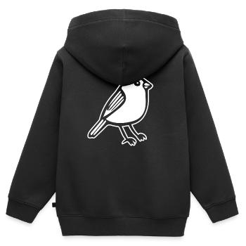Vogel - Kinder Premium Organic Zip Hoodie - Schwarz - Hinten - AI Model Kid Male (0cm)