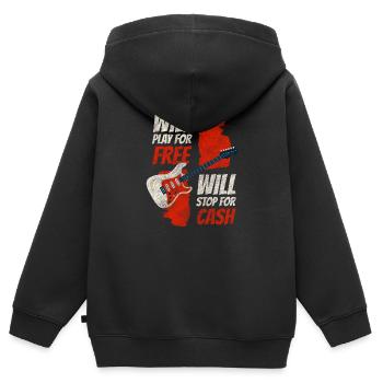 Straßenmusiker Spende Band - Kinder Premium Organic Zip Hoodie - Schwarz - Hinten - AI Model Kid Male (0cm)