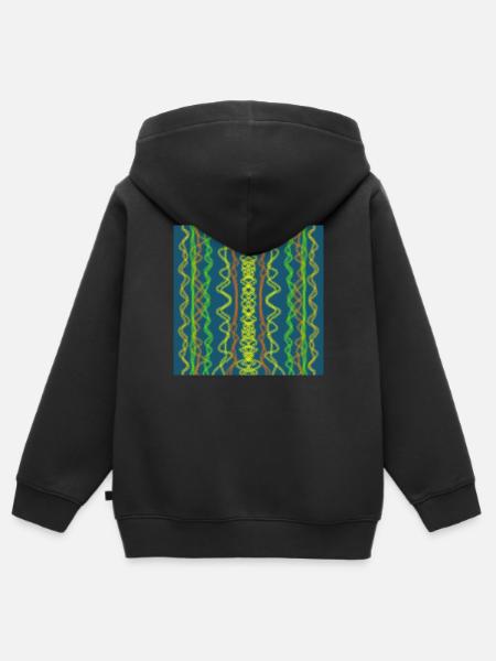 Farbwellen - Kinder Premium Organic Zip Hoodie - Schwarz