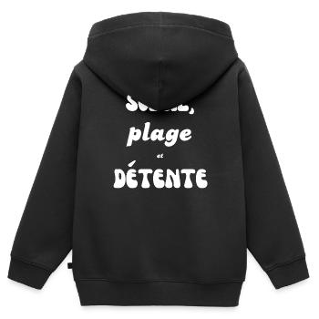 Sonne, Strand und Entspannung - Kinder Premium Organic Zip Hoodie - Schwarz - Hinten - AI Model Kid Male (0cm)
