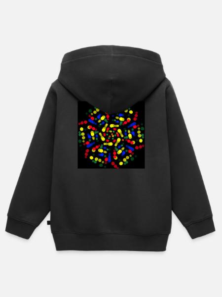 Regenbogen-Blume - Kinder Premium Organic Zip Hoodie - Schwarz